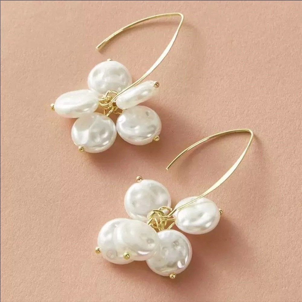 Anthro Natural Pearl Drop Earrings - Picture 5 of 5